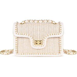 Straw Crossbody Bag for Women Summer Pearl Woven Shoulder Handbag Small Lightwei